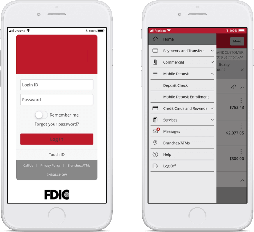 phone with Ariston Credit Union mobile check deposit app