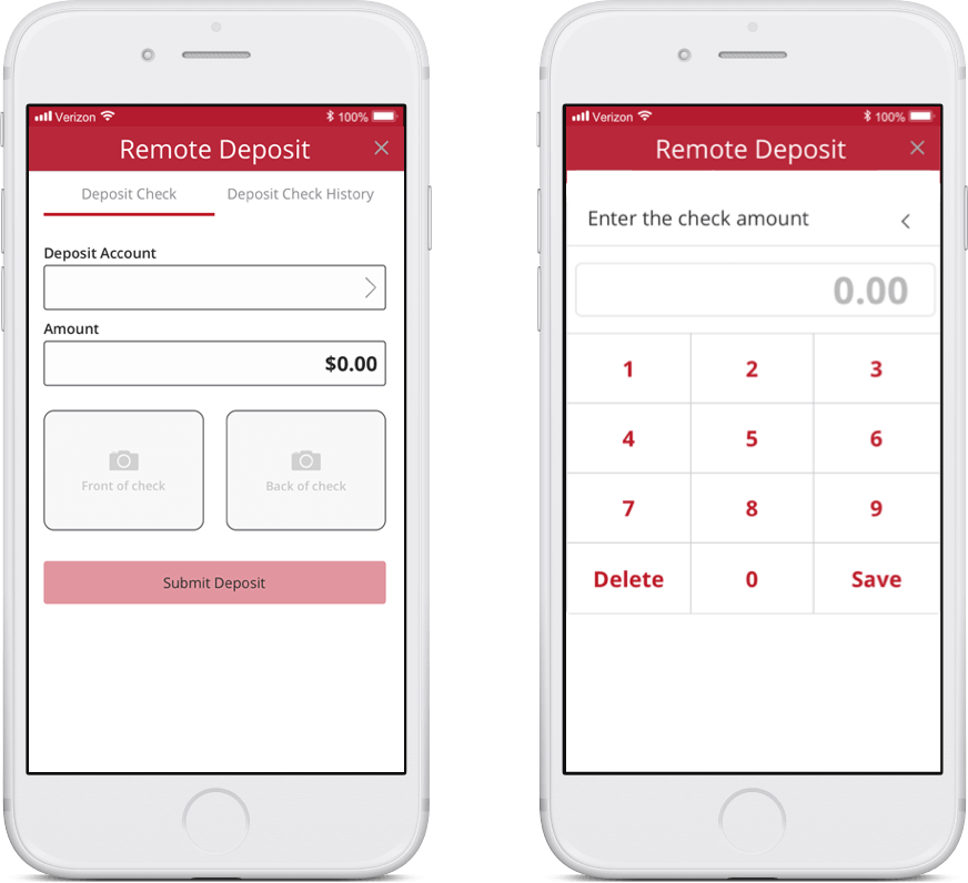 phone with Ariston Credit Union mobile check deposit app
